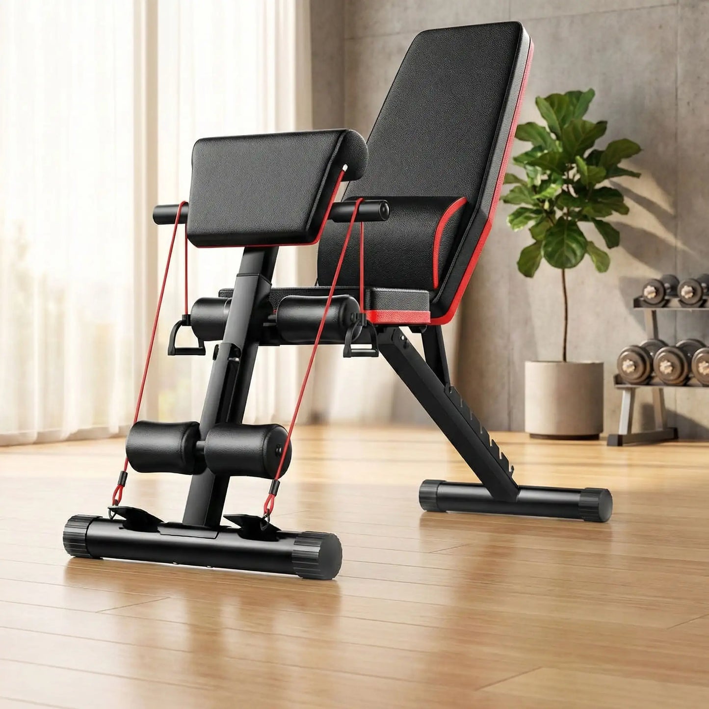 banc de musculation dans un salon