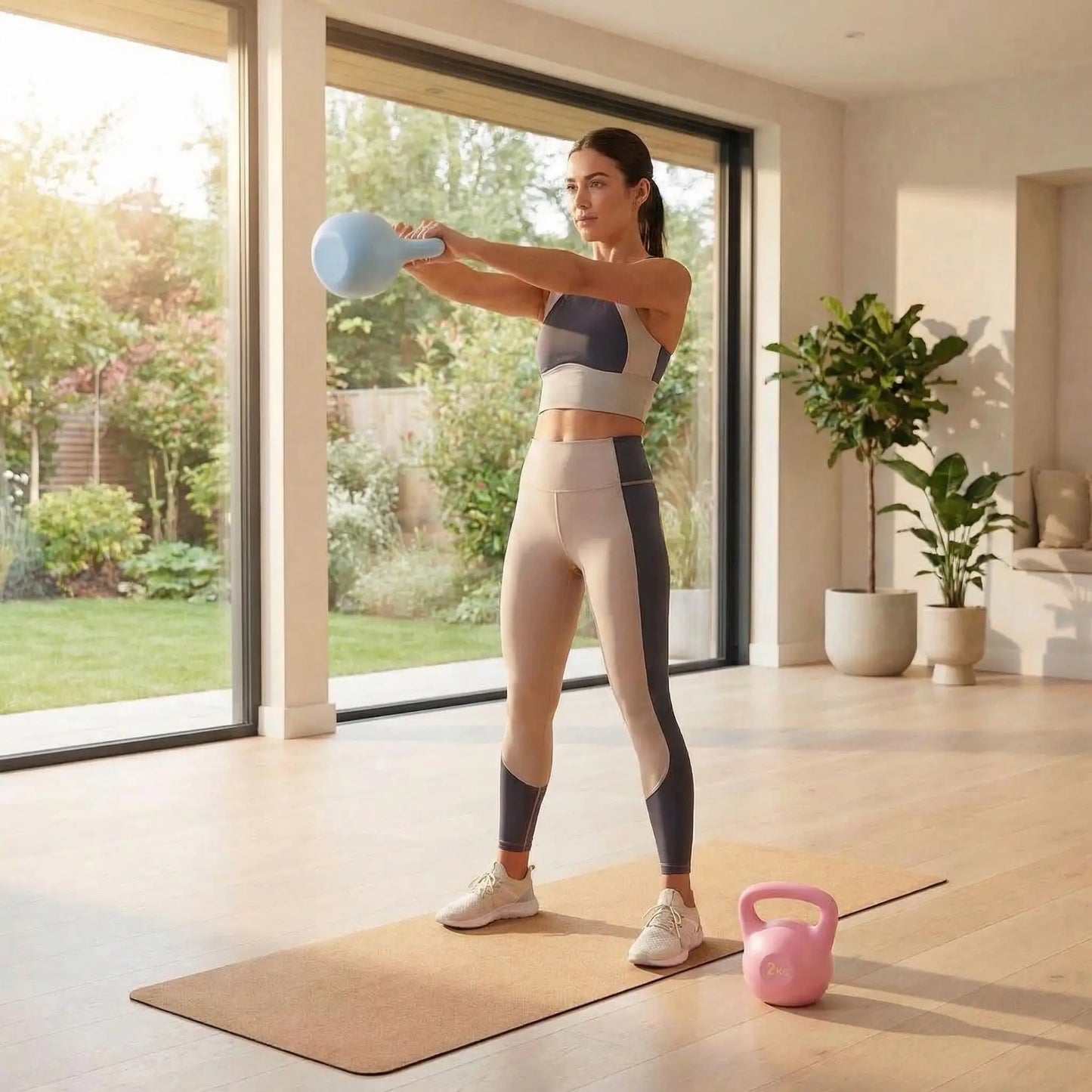femme faisant exercice rowing avec Kettlebells