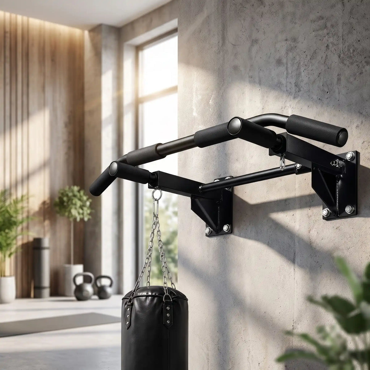 sace boxe attache a barre de traction murale exterieur