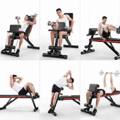 Différents exercices sur même banc de musculation