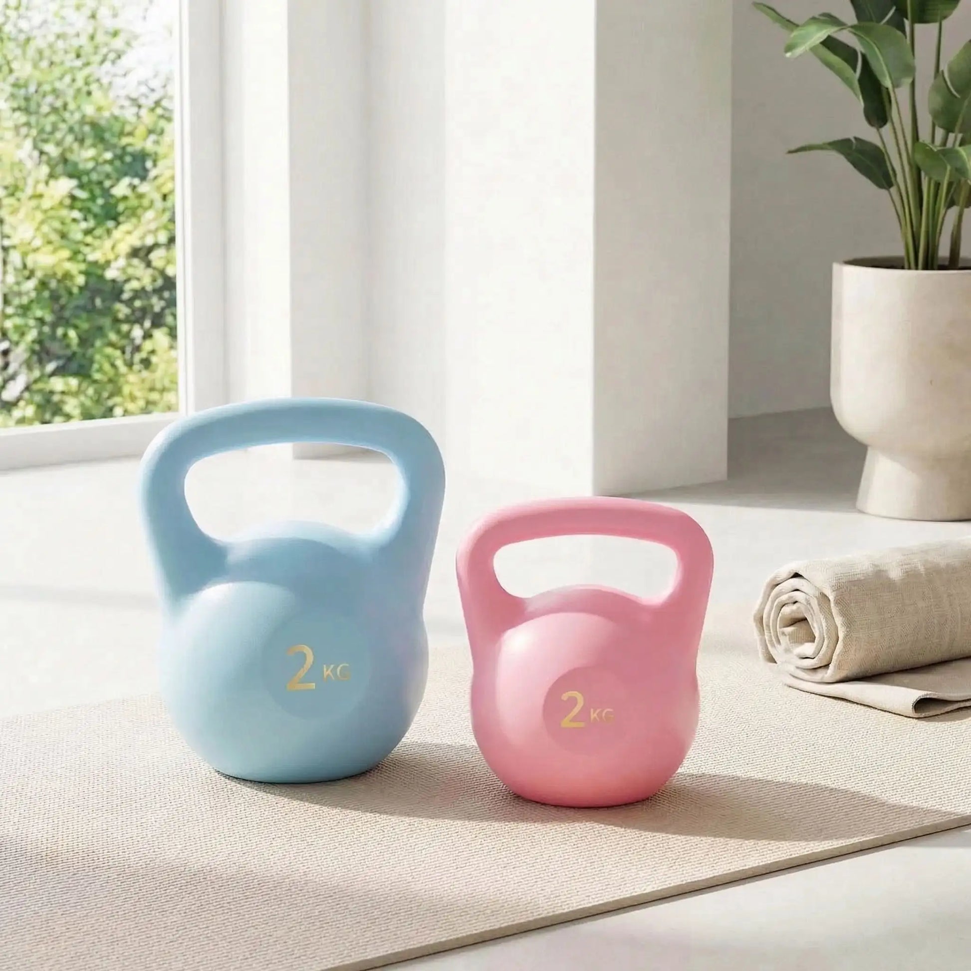 Kettlebells bleu rose 2kg