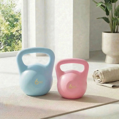 Kettlebells rose bleu 6kg