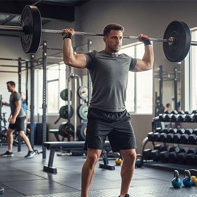 athlete souleve poids avec sangle musculation