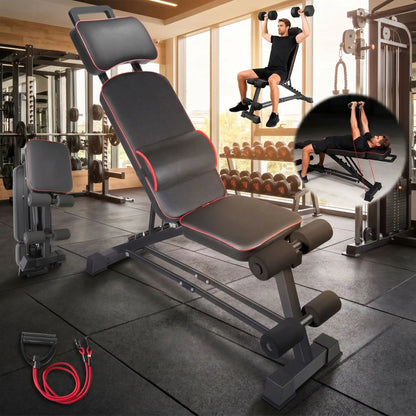banc de musculation avec deux sangles de suspension