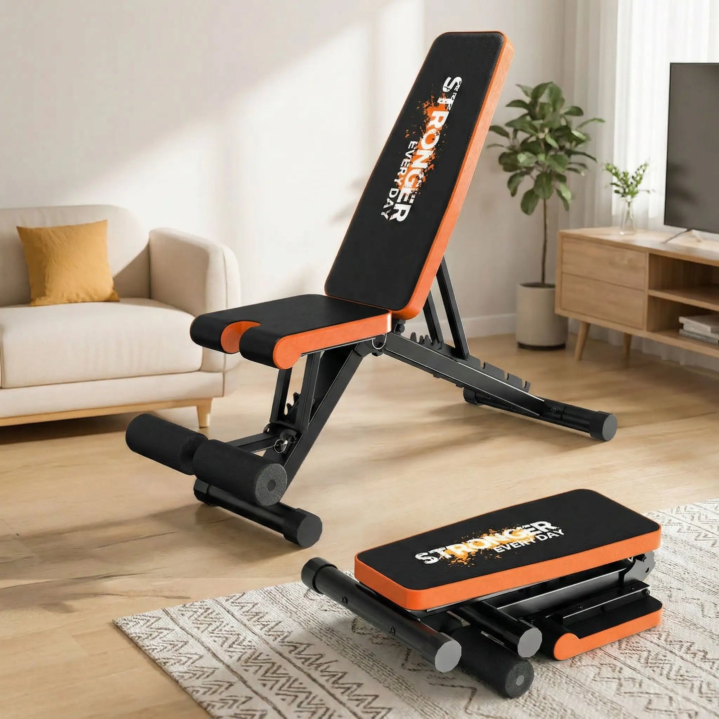 banc de musculation dans salon