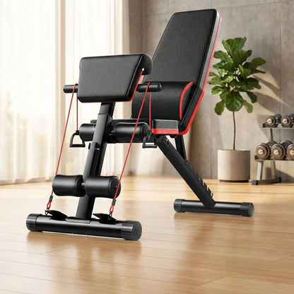 banc de musculation dans un salon