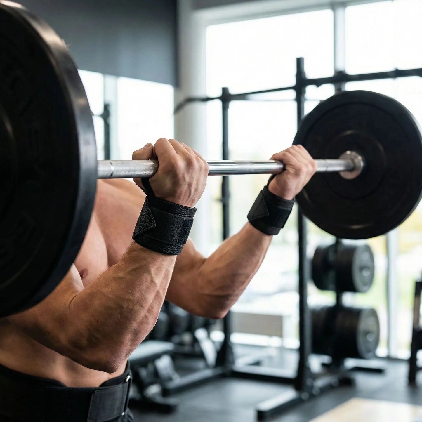 charge importante soulevée avec bande de musculation poignet