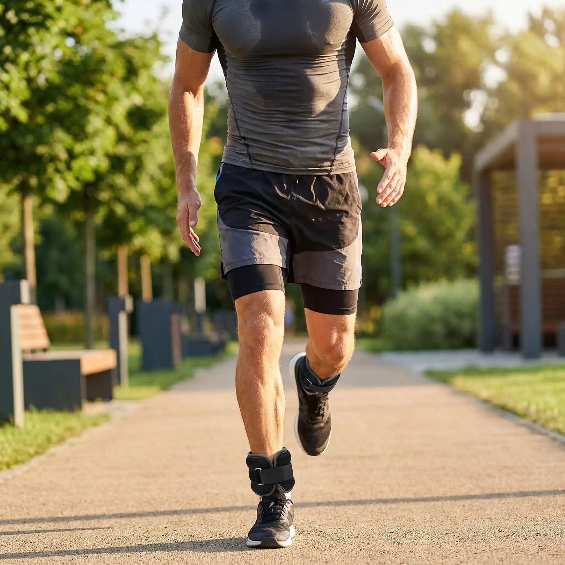 course à pieds avec poids cheville