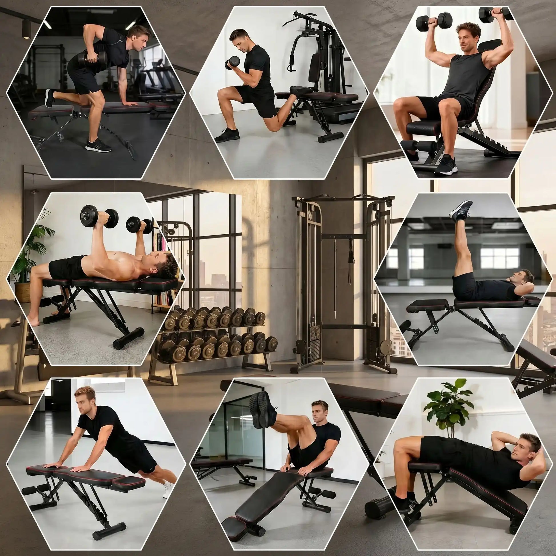 différentes fonctionnalités du banc de musculation