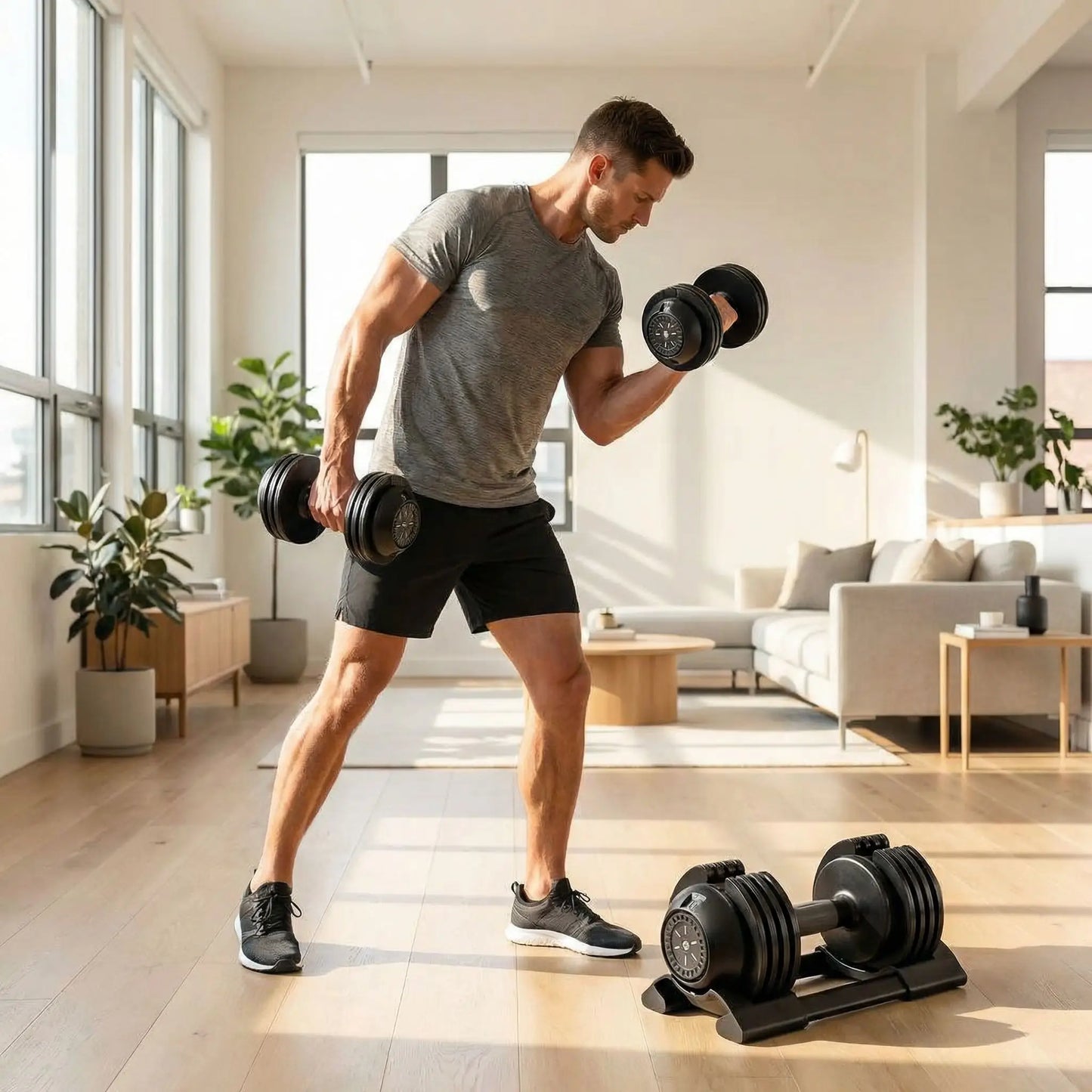 exercice bras avec haltère