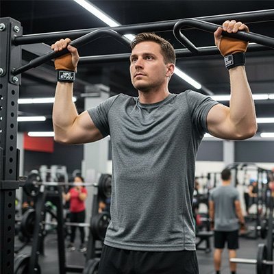 exercice attraction avec sangle musculation marron