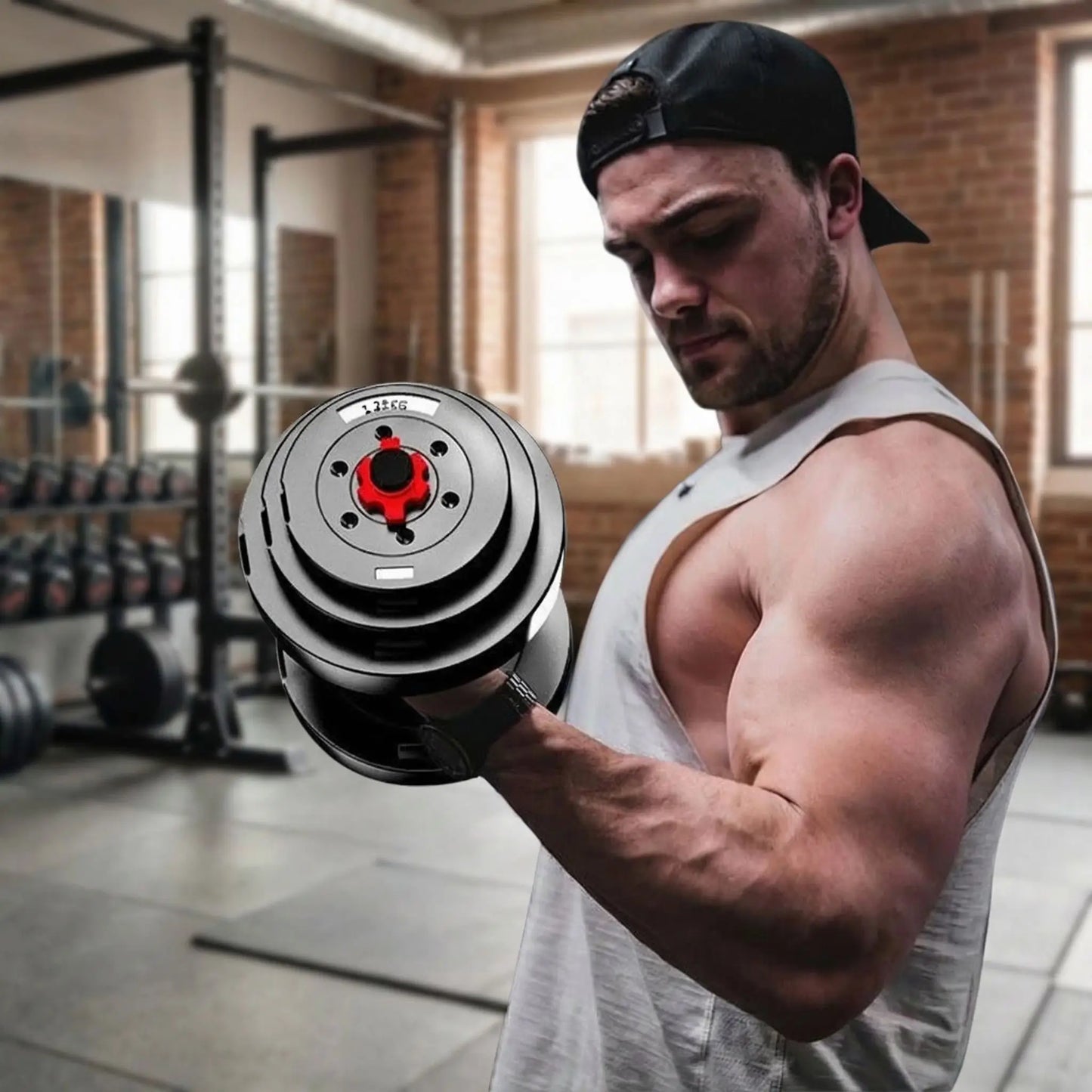 exercice biceps avec haltere reglable