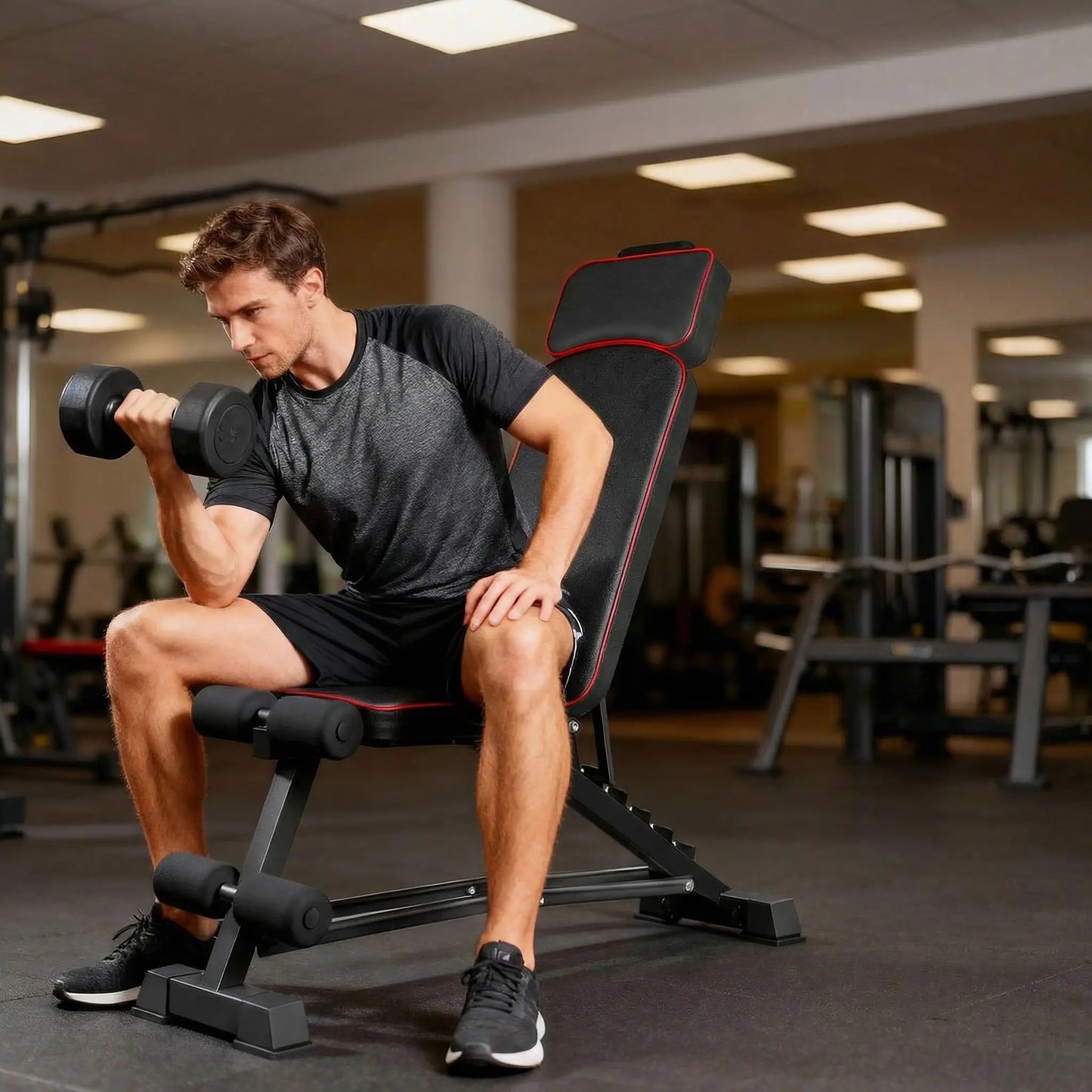 exercice biceps sur banc de musculation