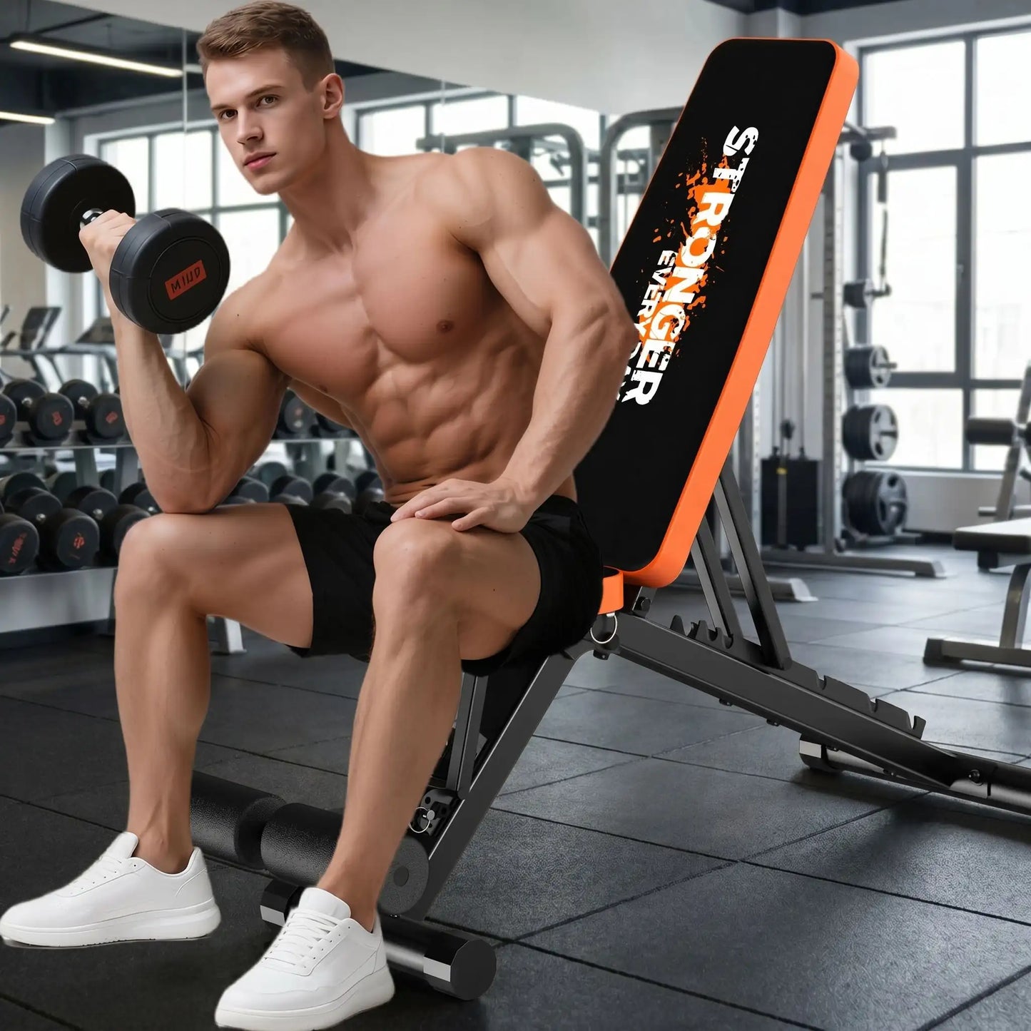 exercice bras sur banc de musculation