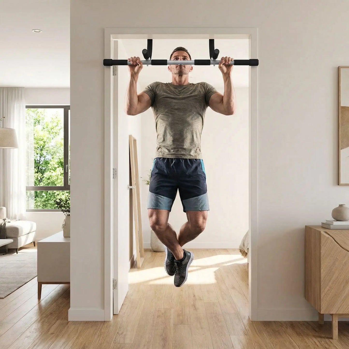 exercice bras sur barre de traction sans fixation