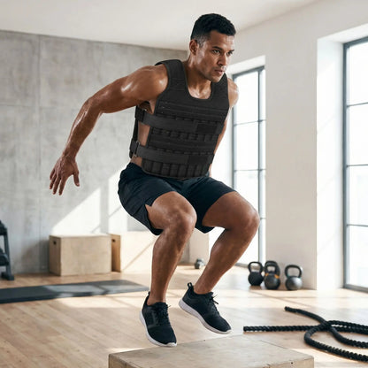 exercice crossfit avec gilet lesté 20kg 