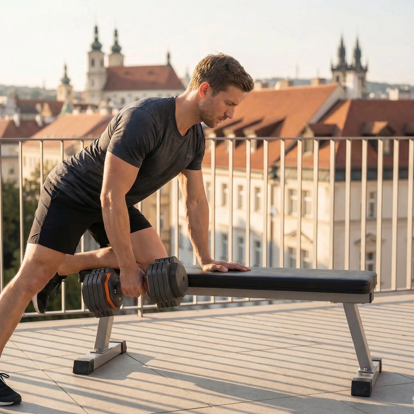 exercice dos avec haltere reglable