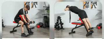 exercice dos et bras sur banc pour lombaires