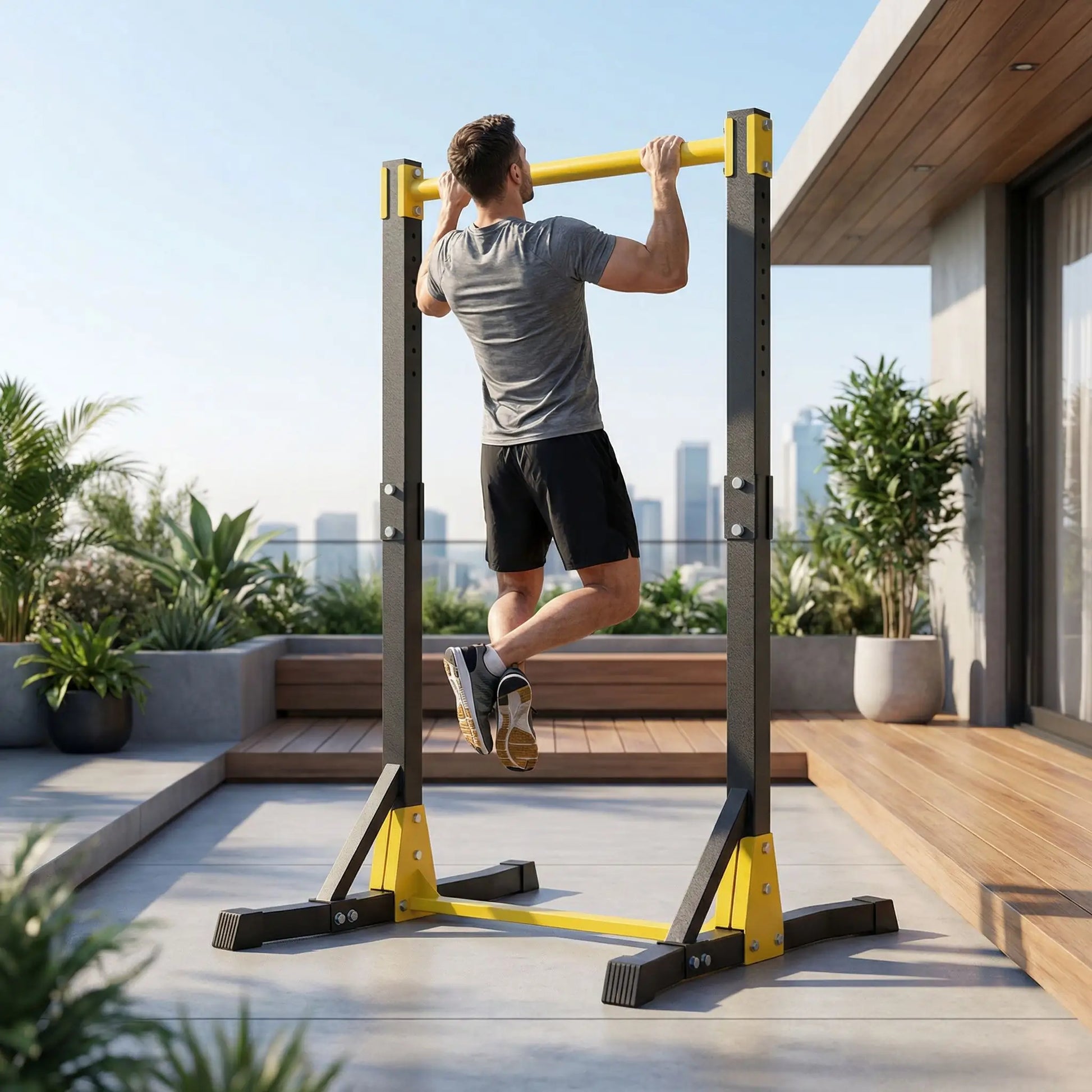 exercice dos sur barre de traction extérieur