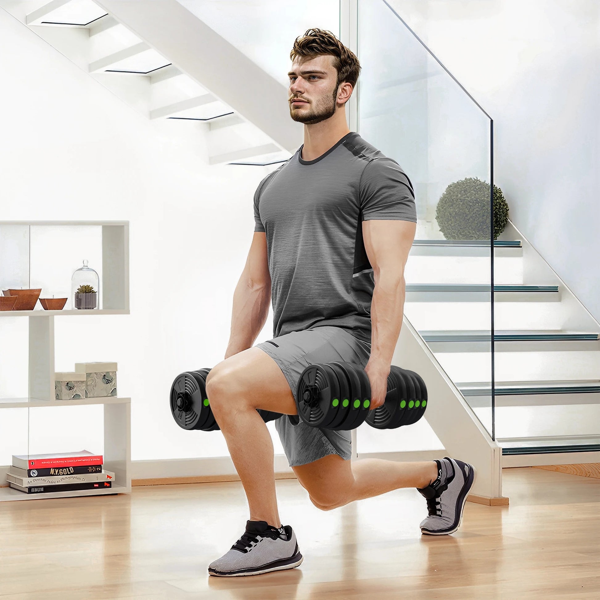 exercice jambes avec haltere reglable