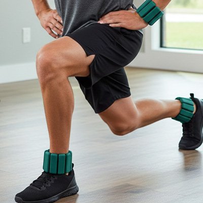 exercice jambes avec poids cheville vert