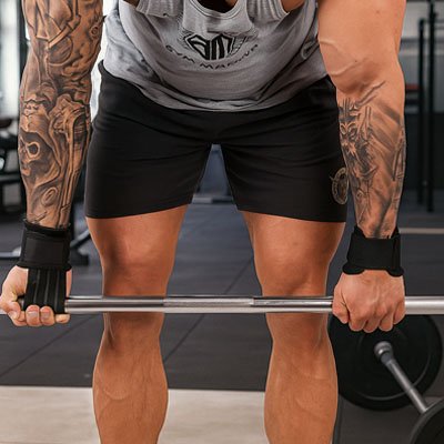 exercice  musculation avec barre et sangle de tirage