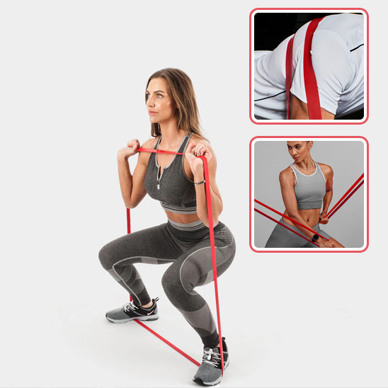 exercice squat avec bande elastique