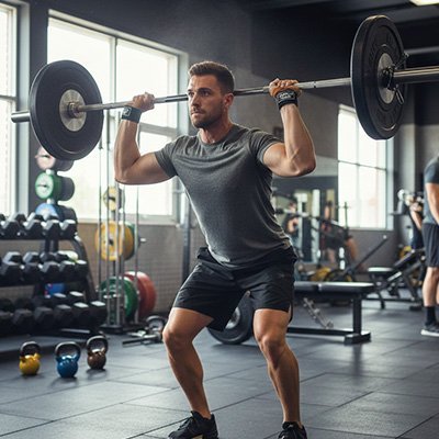 exercice squat avec sangle musculation