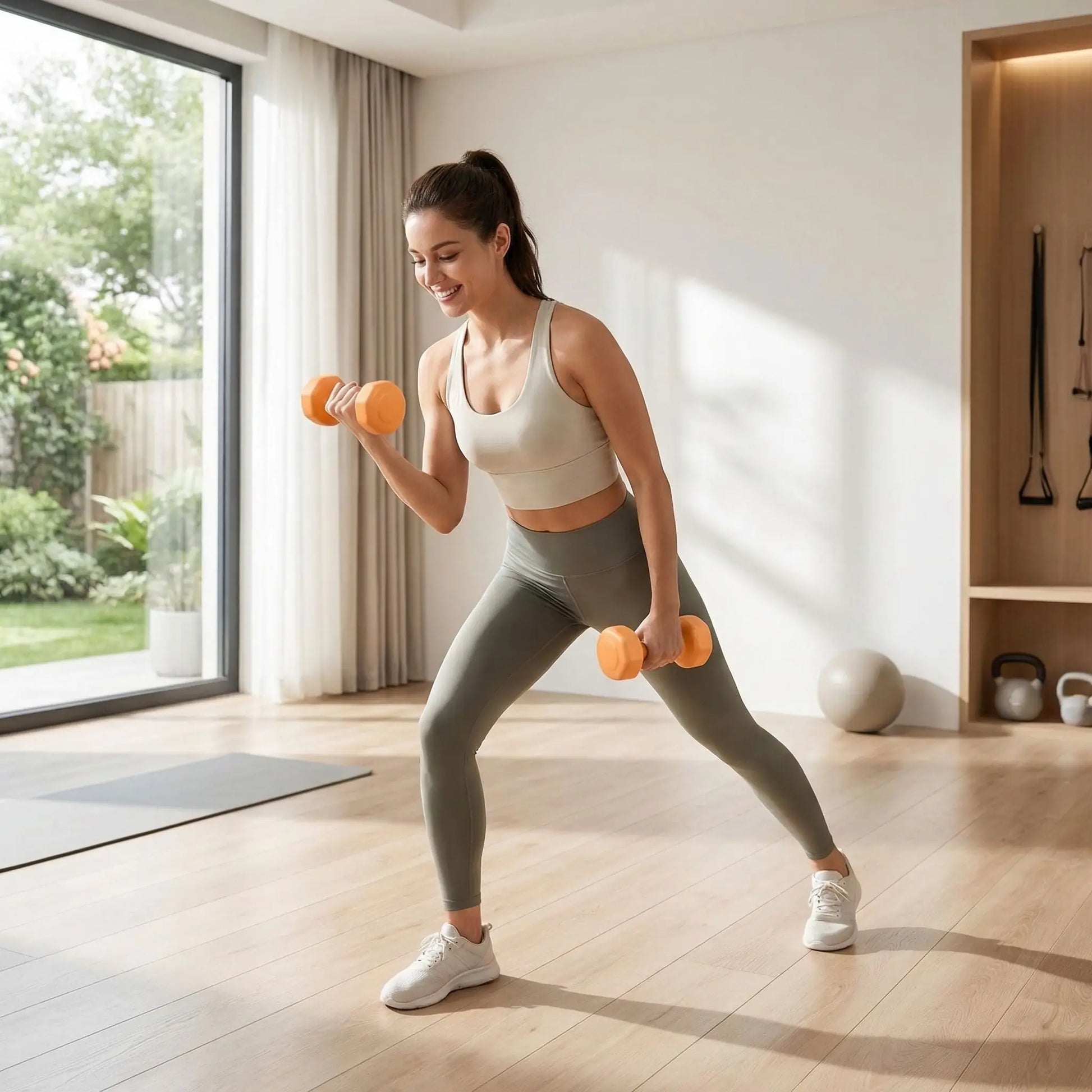 femme exercice avec haltere