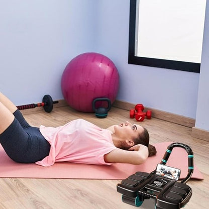 femme exercice avec roue abdo