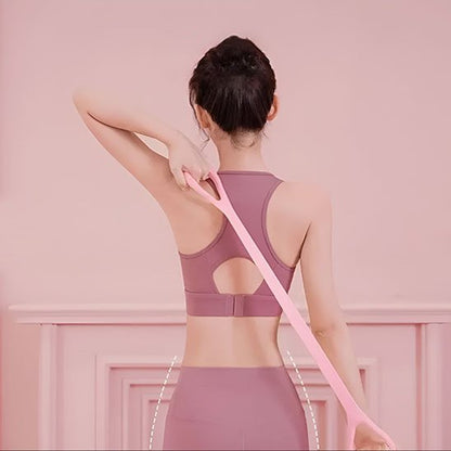 femme exercice dos avec élastique musculation
