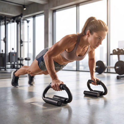 femme exercice pompe sur poignée pour pompe