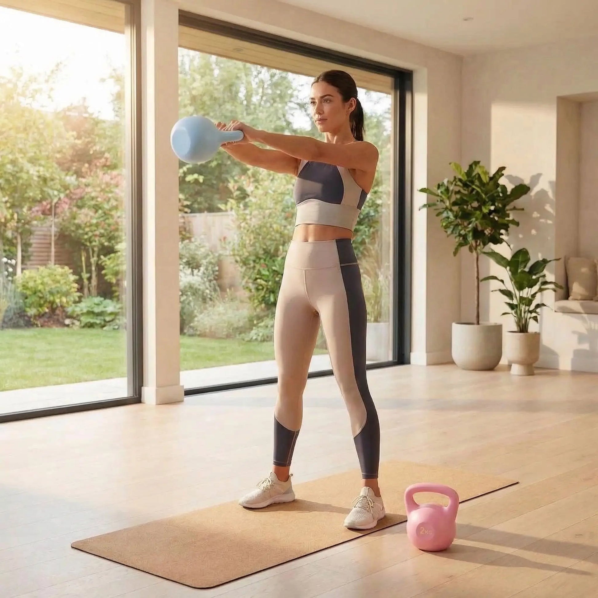 femme faisant exercice rowing avec Kettlebells