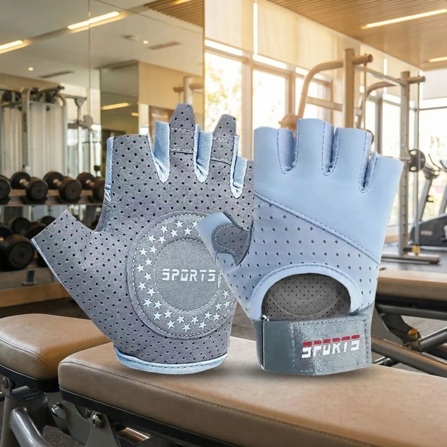 gant de musculation bleu ciel