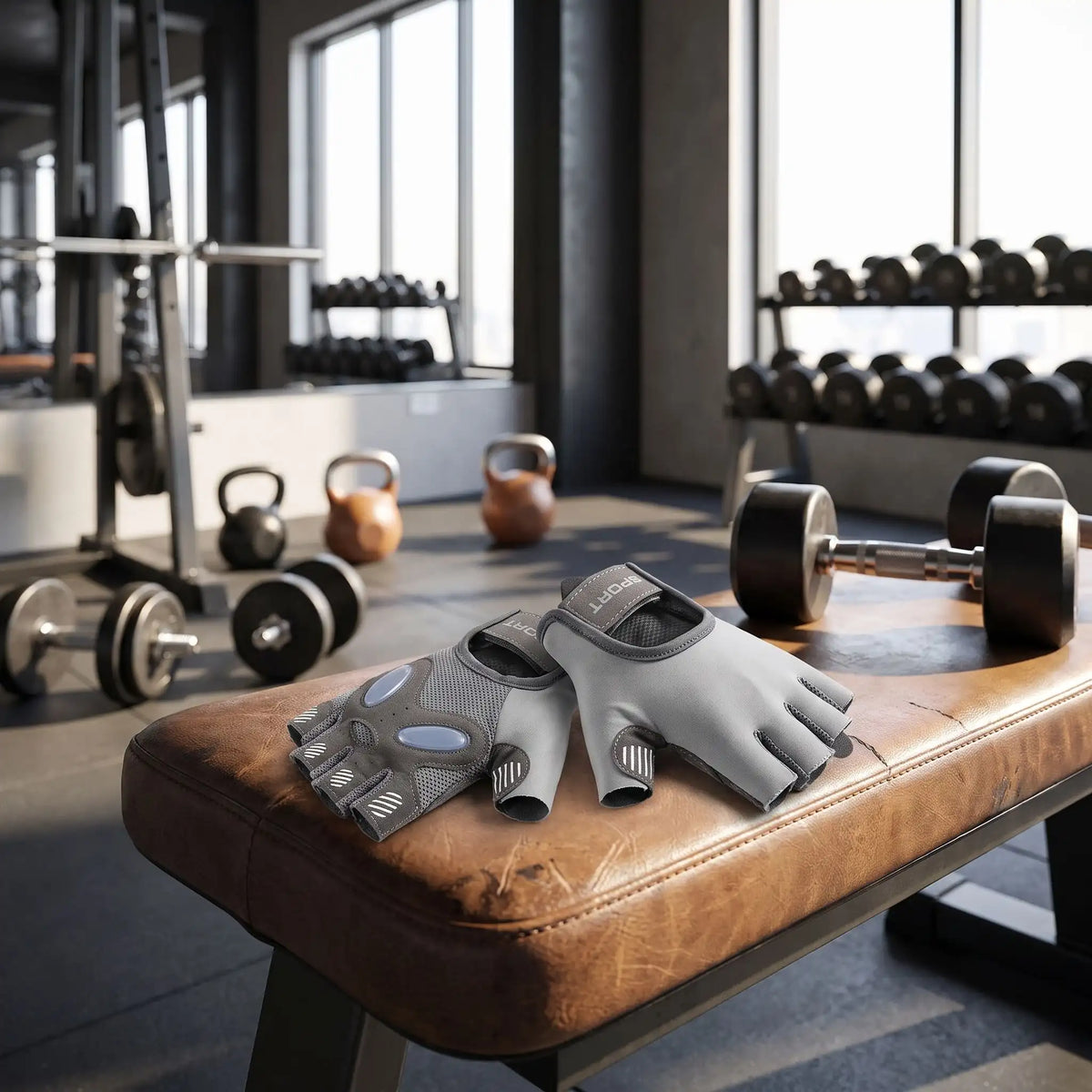 gant de musculation couleur gris
