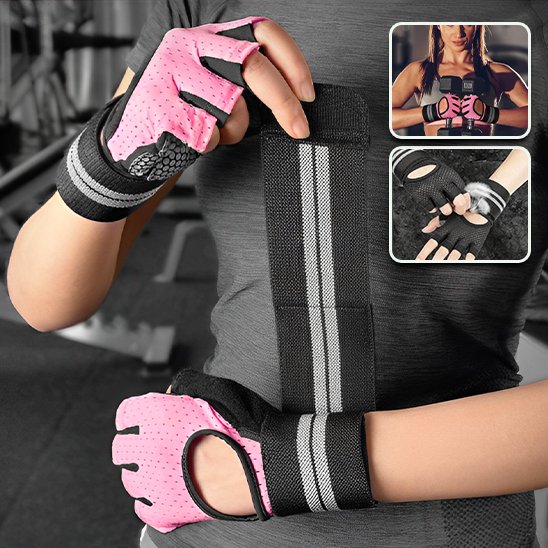 Gant pour musculation rose