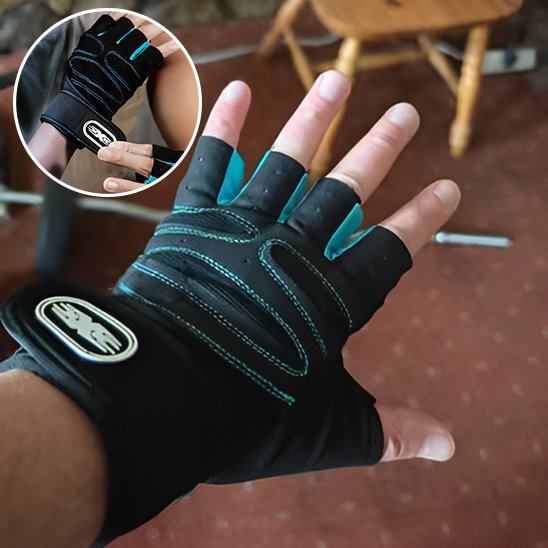 Gants pour la musculation bleu clair
