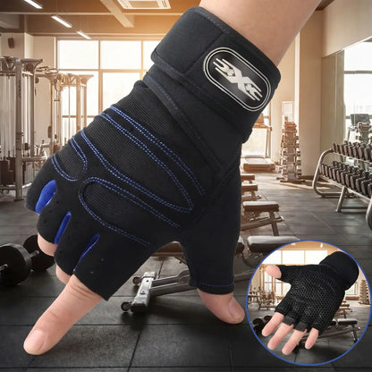 gants pour la musculation bleu foncé