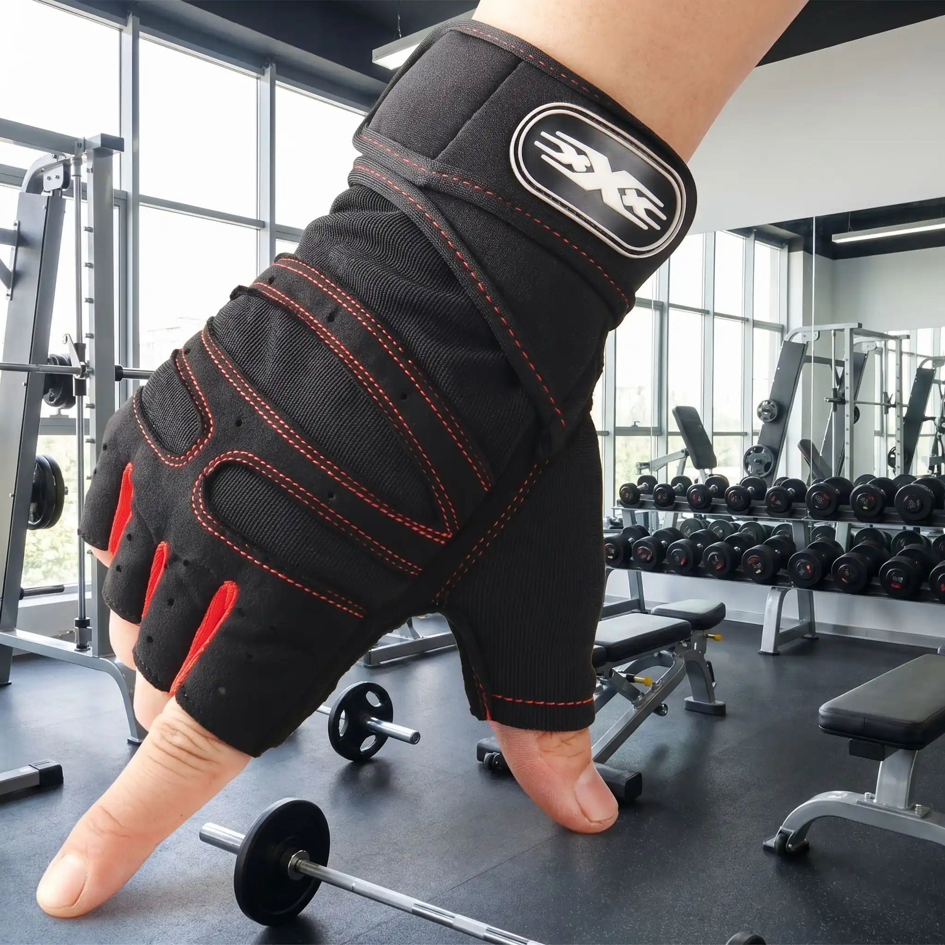 gants pour la musculation rouge