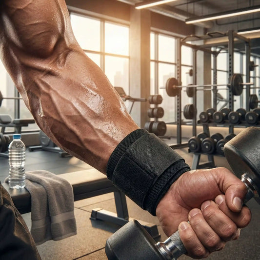 haltère soulevée avec bande de musculation poignet