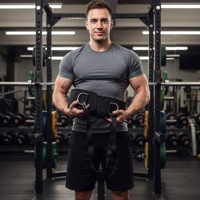 homme avec ceinture de musculation​
