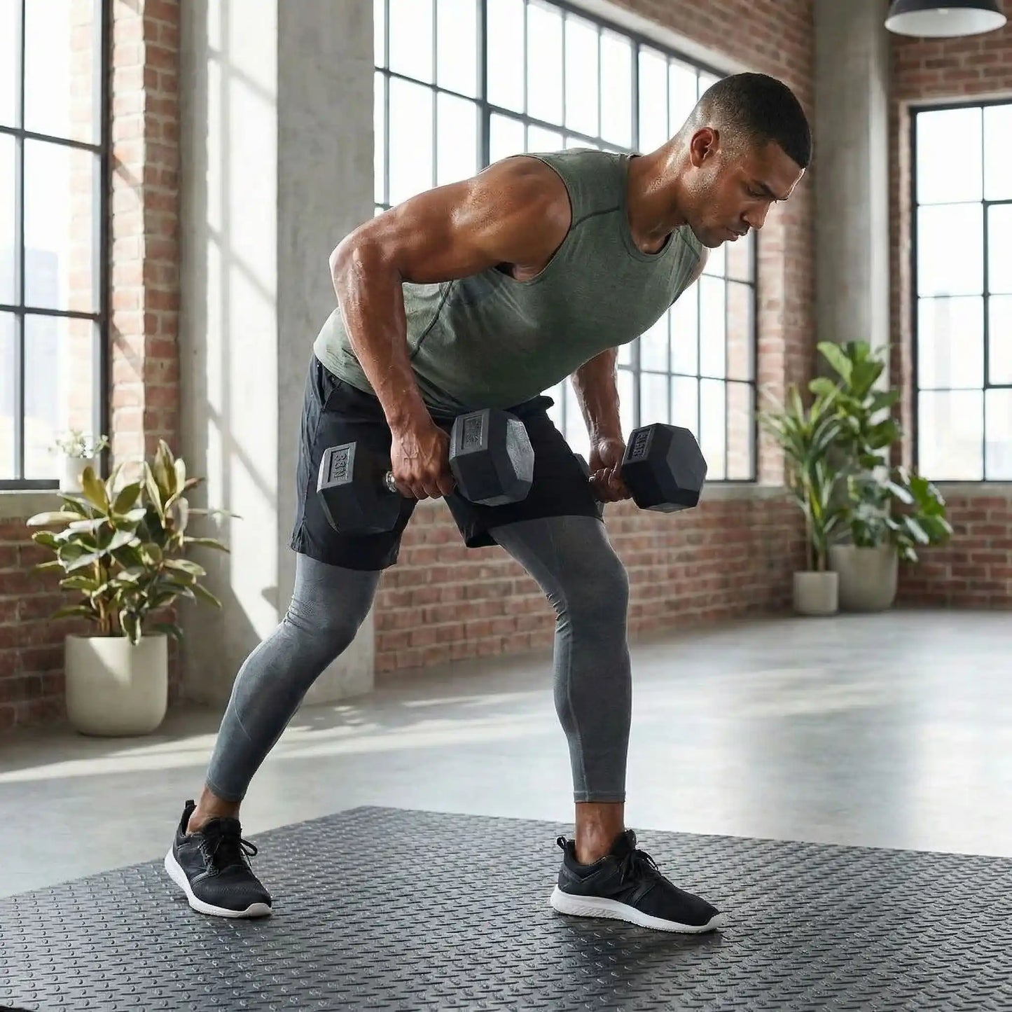 homme exercice dos avec haltère