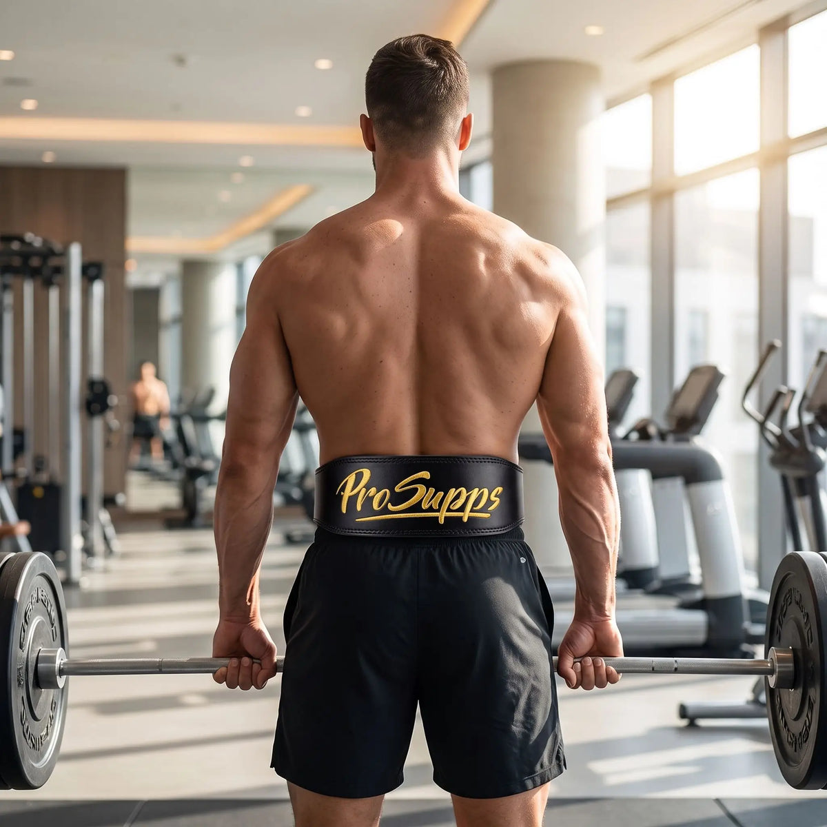 homme exercice dos portant ceinture de musculation