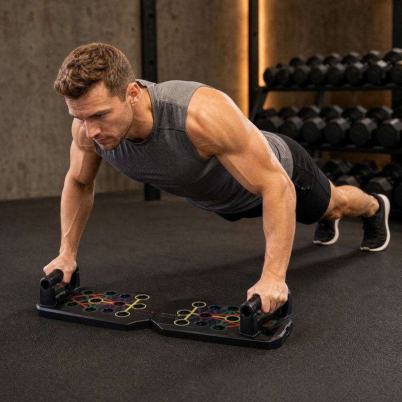 homme exercice pompe sur planche a pompe