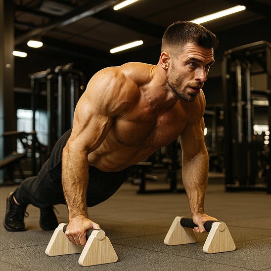homme exercice pompe sur poignée pompe
