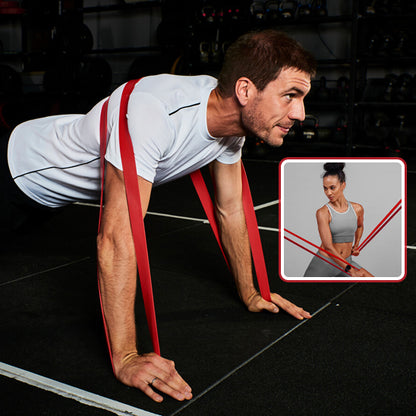 homme exercice pompes avec bande elastique
