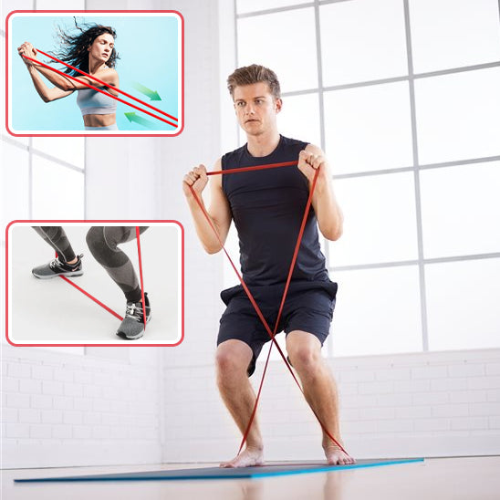 homme exercice squat avec bande elastique