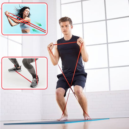 homme exercice squat avec bande elastique