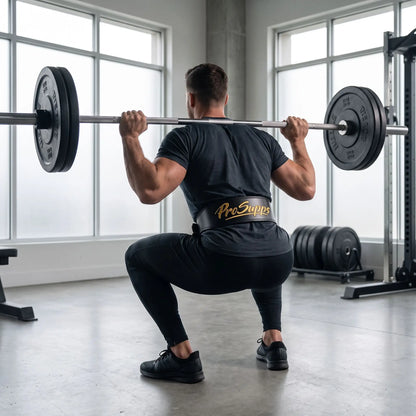 homme exercice squat portant ceinture de musculation