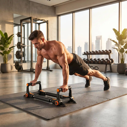 homme exercice sur poignées pour pompes